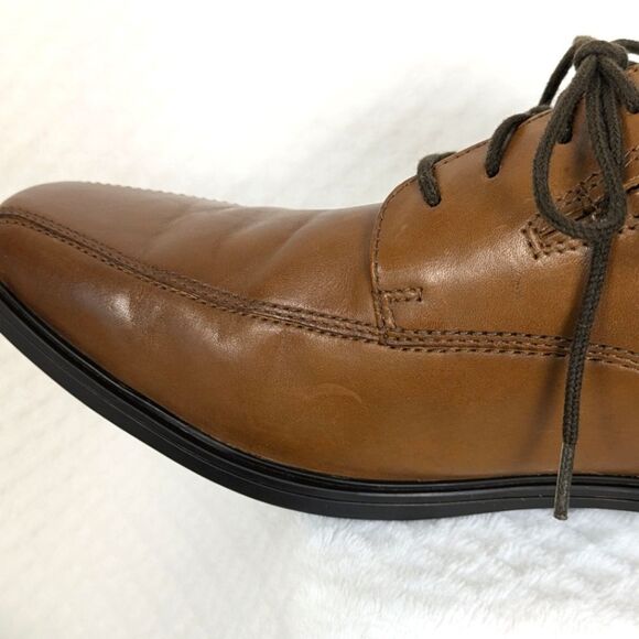 Men\'s Collection by Clark\'s Tilden Walk Oxford Dark Tan Leather Size 11 Handsome